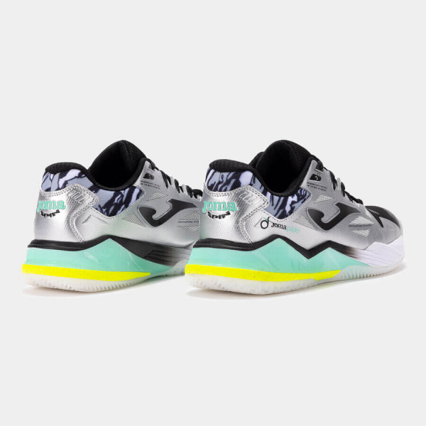 Кроссовки мужские для падел Joma SPIN  Silver/Black/Mint/Yellow