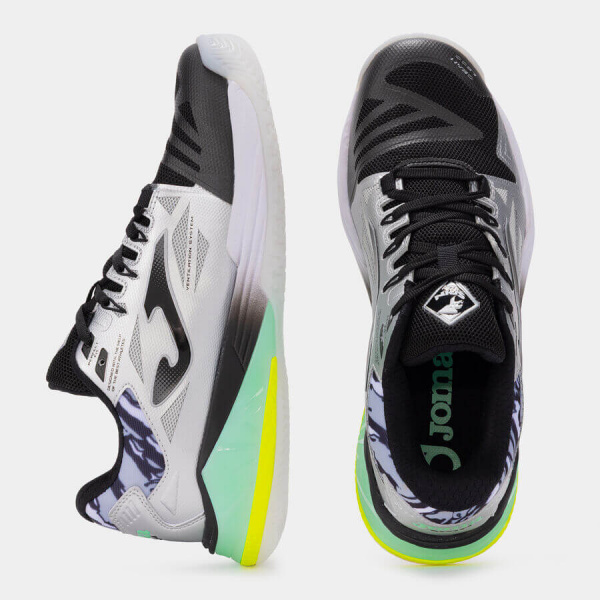 Кроссовки мужские для падел Joma SPIN  Silver/Black/Mint/Yellow